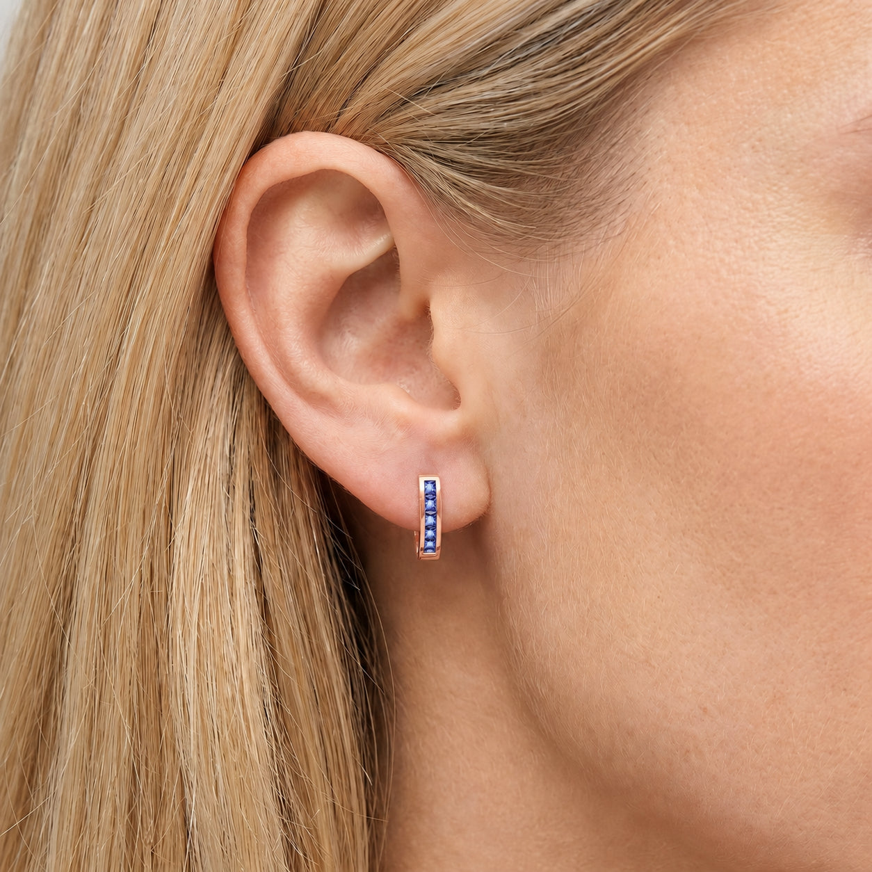 Rose Gold Heritage Earrings Green Sapphire 10K — Celestina
