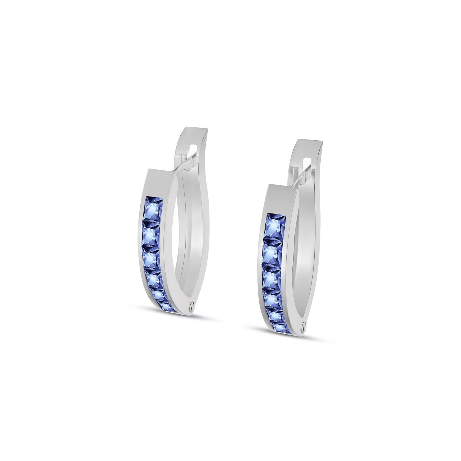 White Gold Heritage Earrings Green Sapphire 10K — Celestina