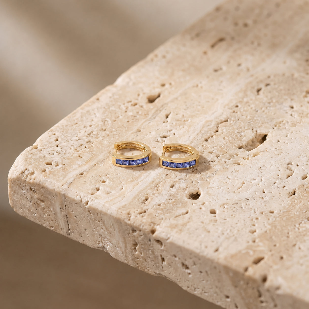 Yellow Gold Heritage Earrings Green Sapphire 10K — Celestina