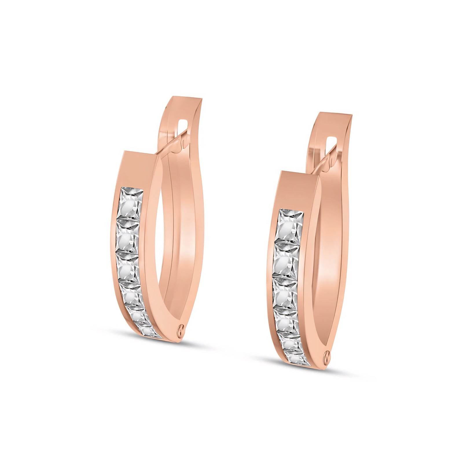 Rose Gold Heritage Earrings White Topaz 10K — Celestina