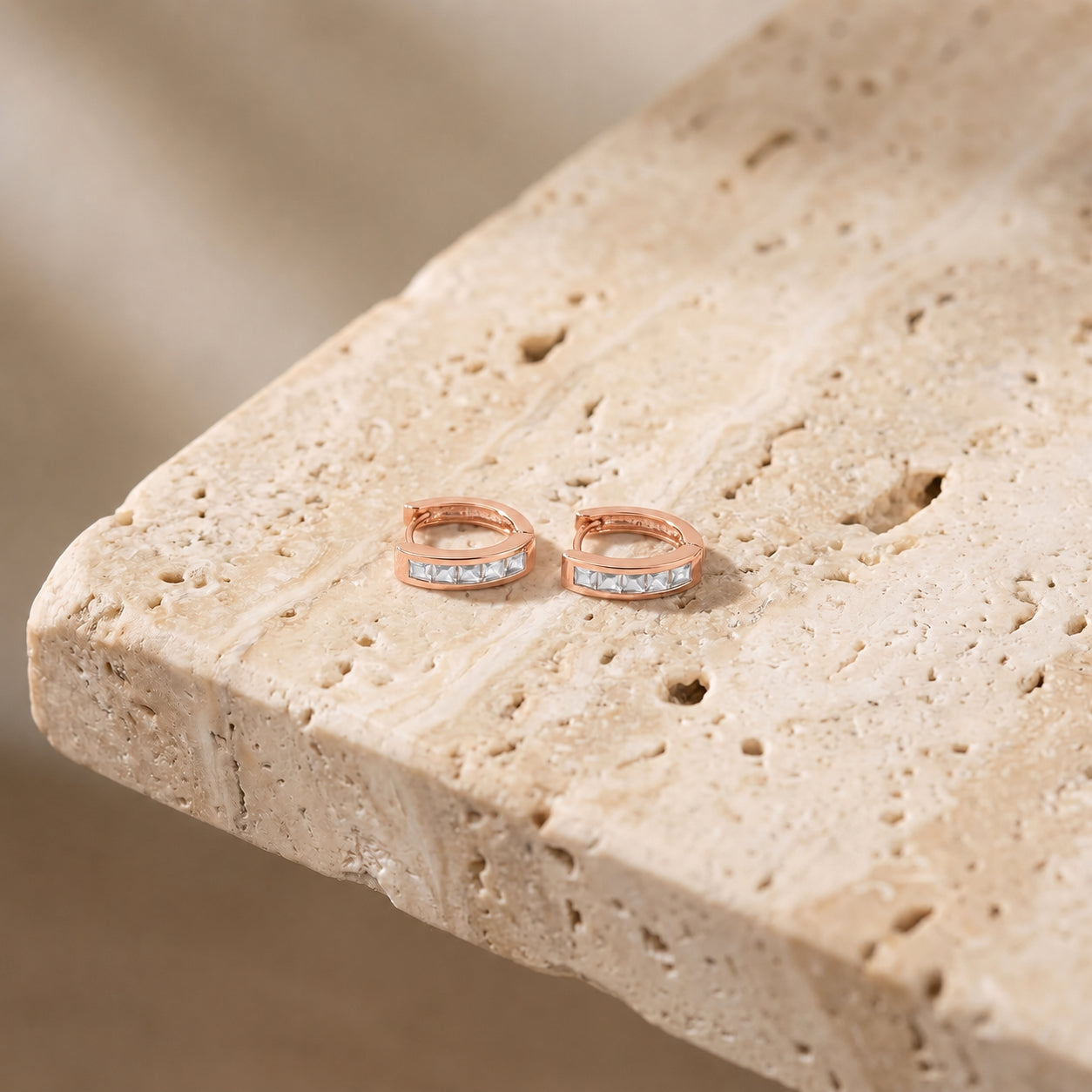 Rose Gold Heritage Earrings White Topaz 10K — Celestina