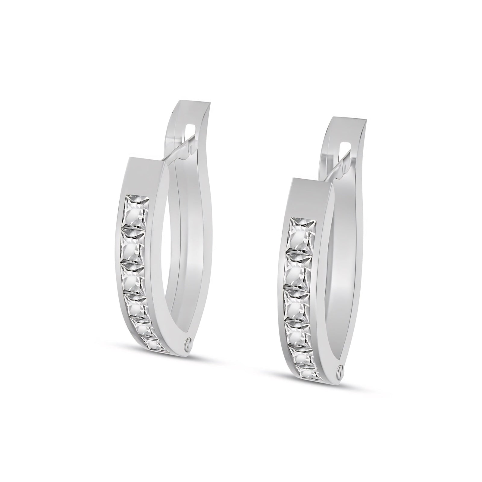 White Gold Heritage Earrings White Topaz 10K — Celestina