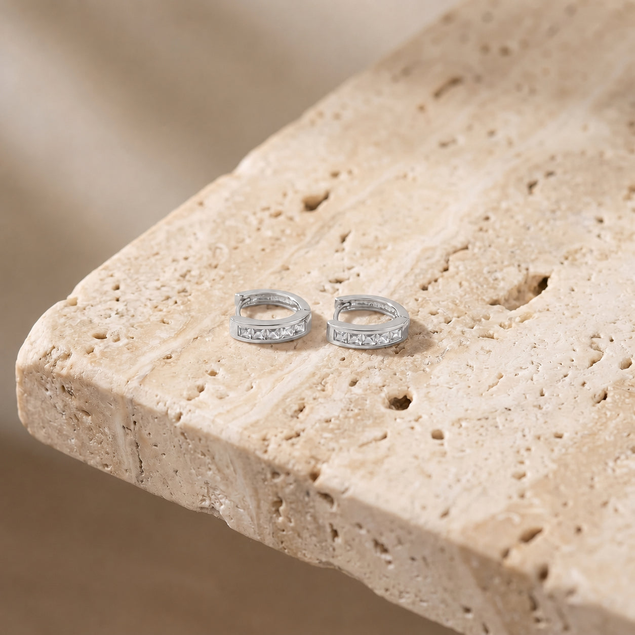 White Gold Heritage Earrings White Topaz 10K — Celestina