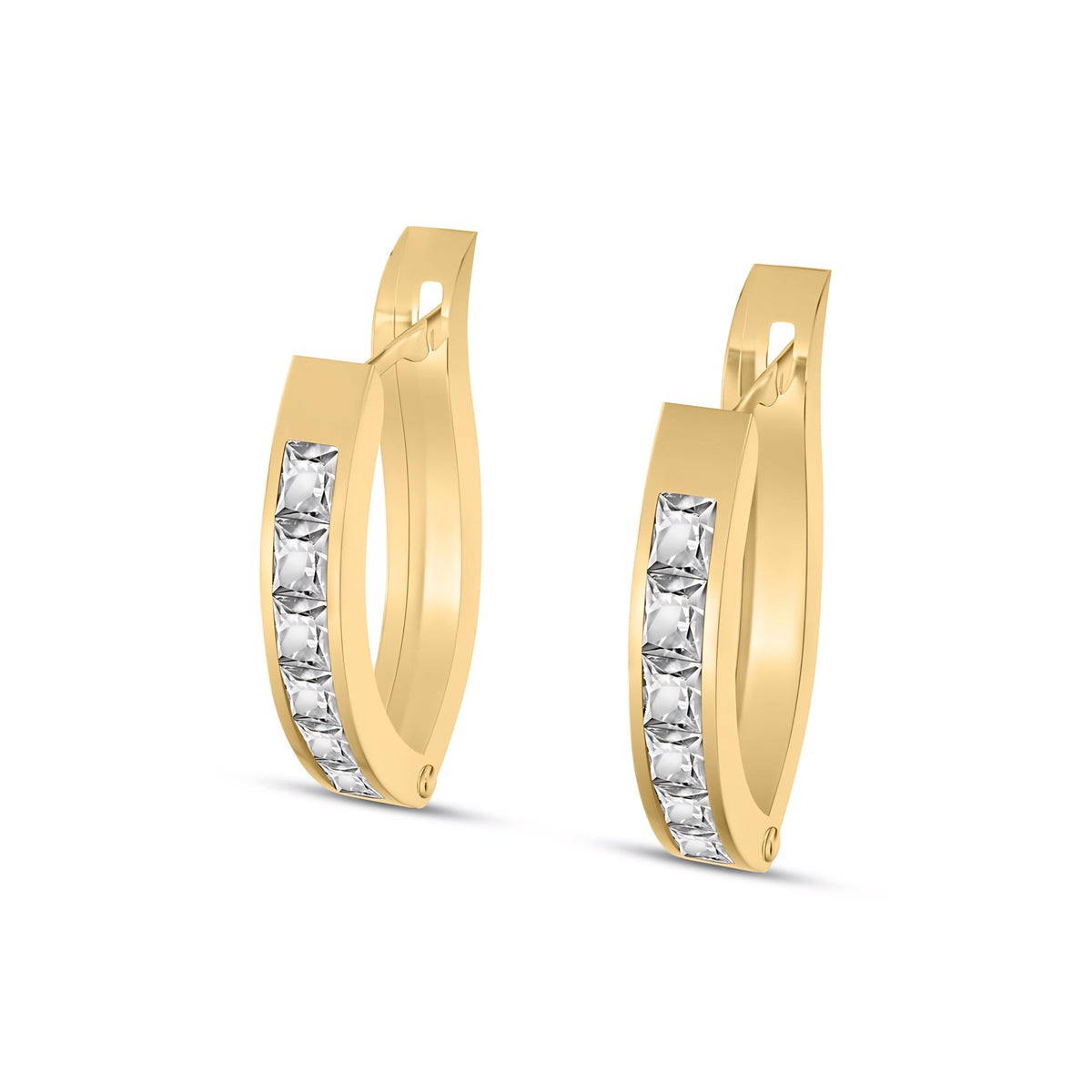 Yellow Gold Heritage Earrings White Topaz 10K — Celestina