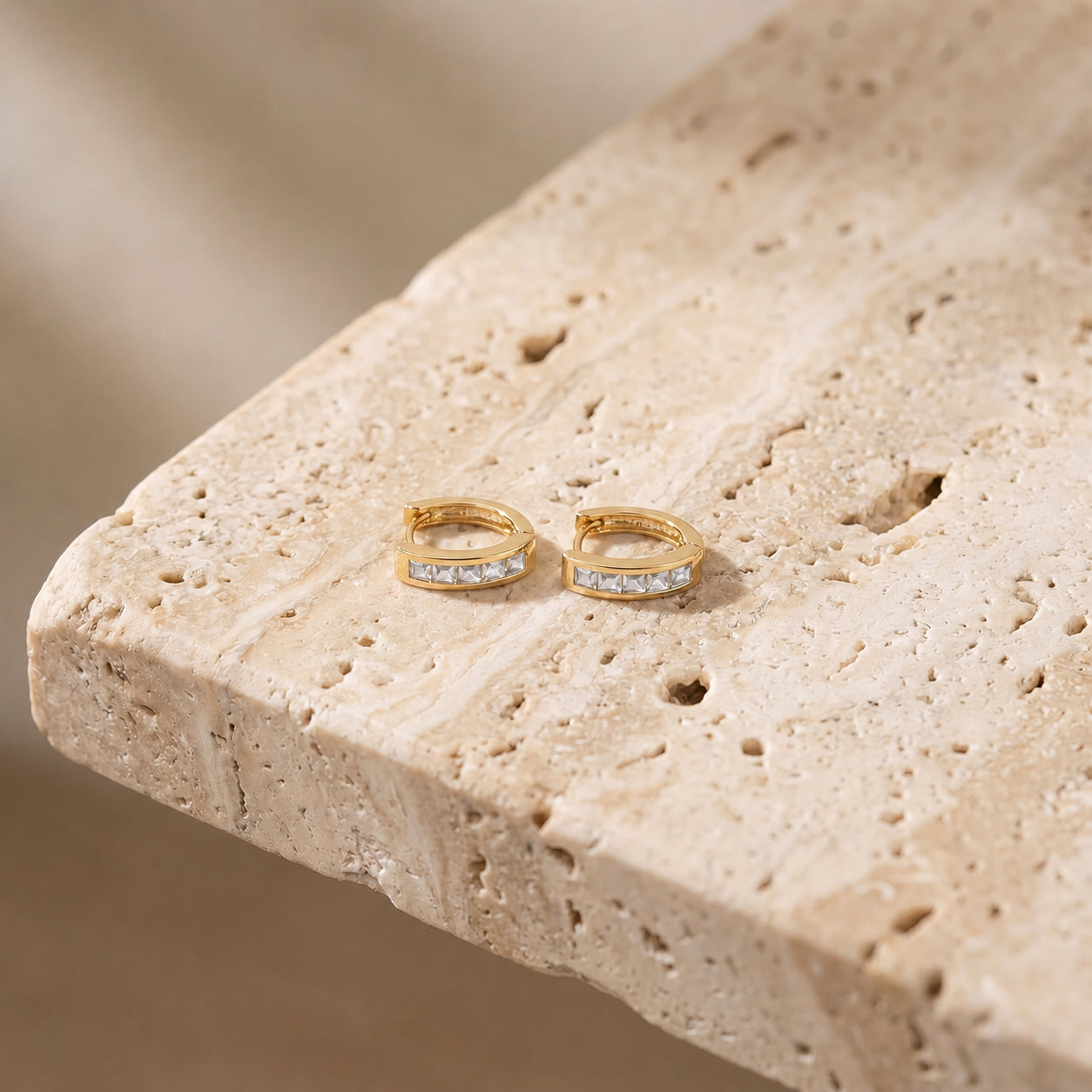 Yellow Gold Heritage Earrings White Topaz 10K — Celestina