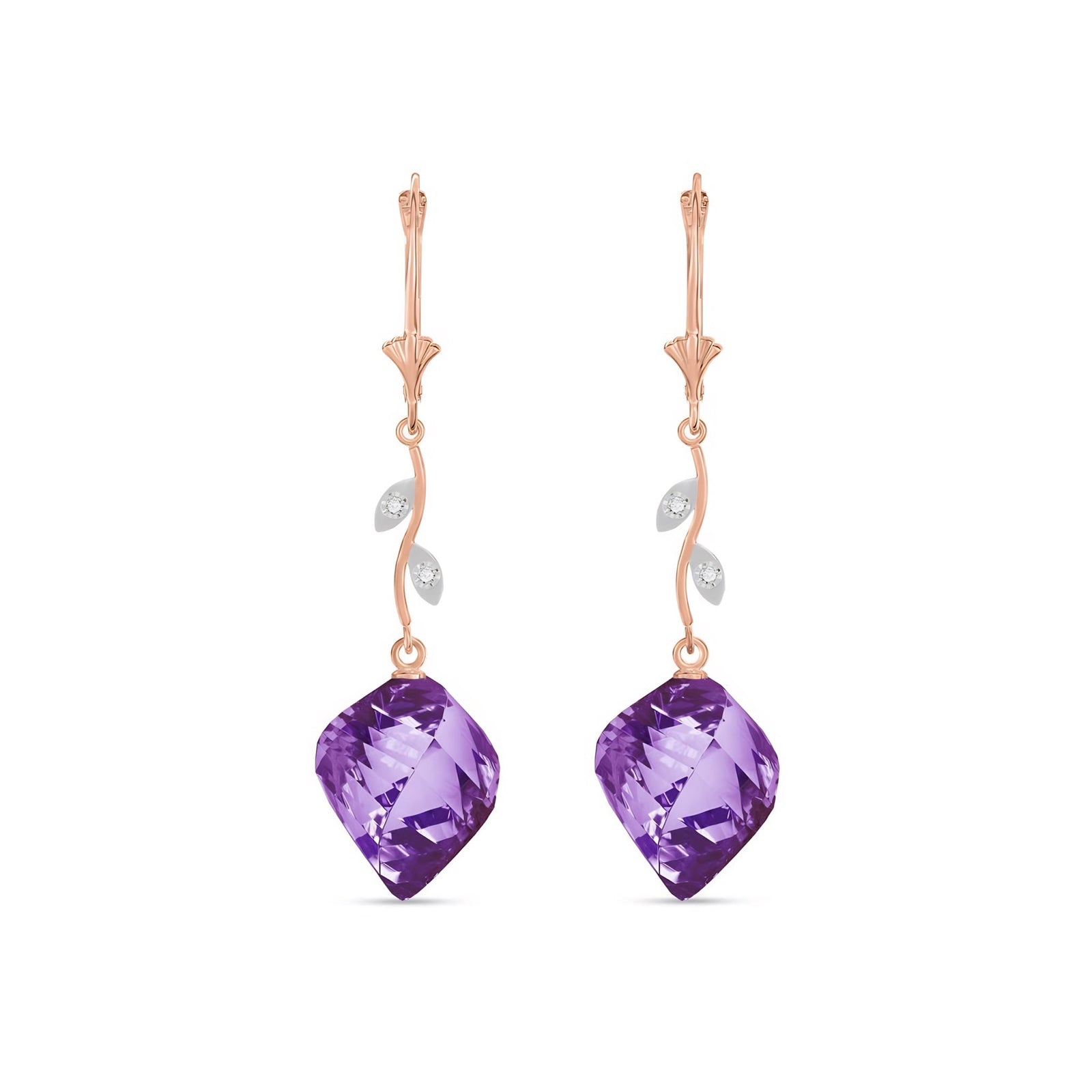 Rose Gold Earrings Amethyst 10K — Norina