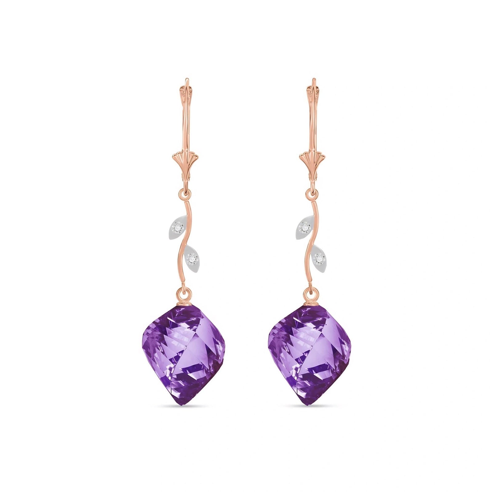 Rose Gold Earrings Amethyst 10K — Norina