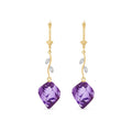 Yellow Gold Earrings Amethyst 10K — Norina