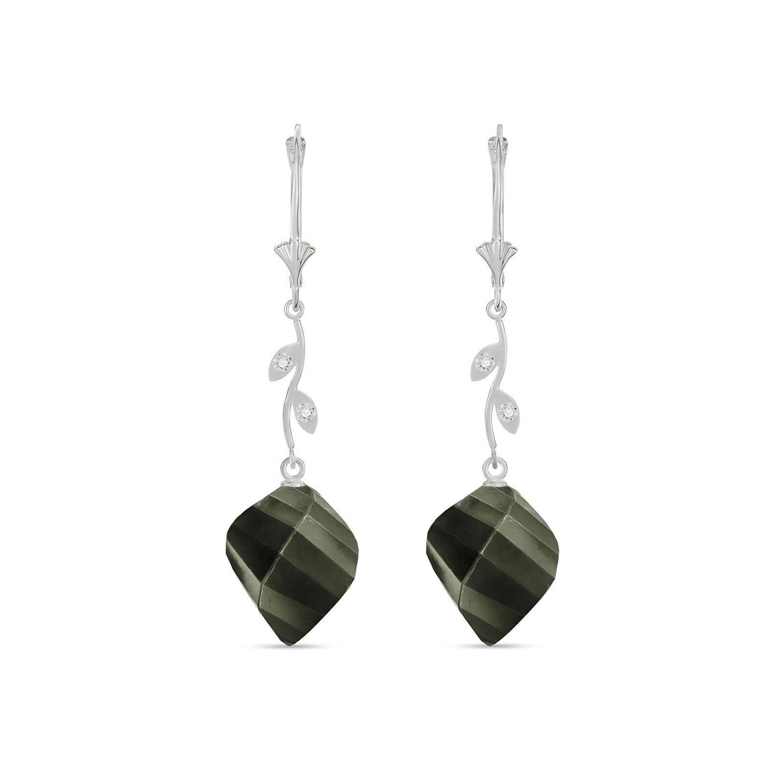 White Gold Earrings Spinel 10K — Norina