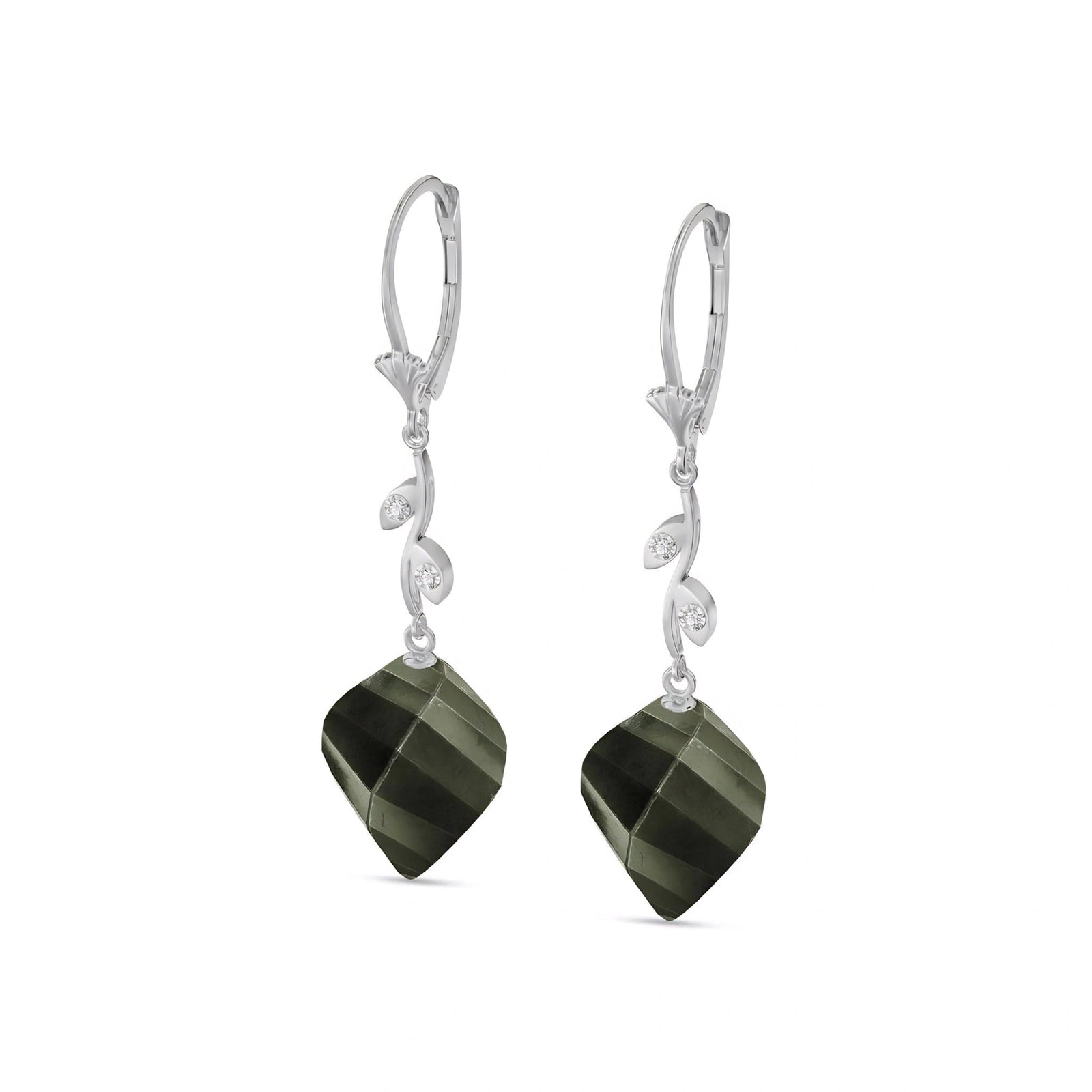 White Gold Earrings Spinel 10K — Norina