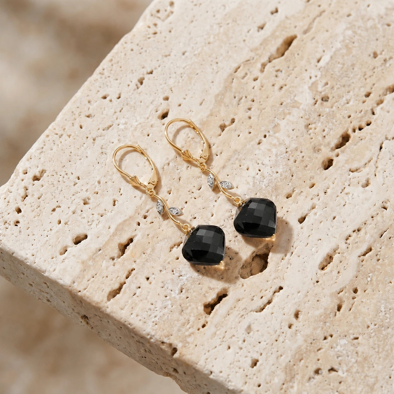 Yellow Gold Earrings Spinel 10K — Norina