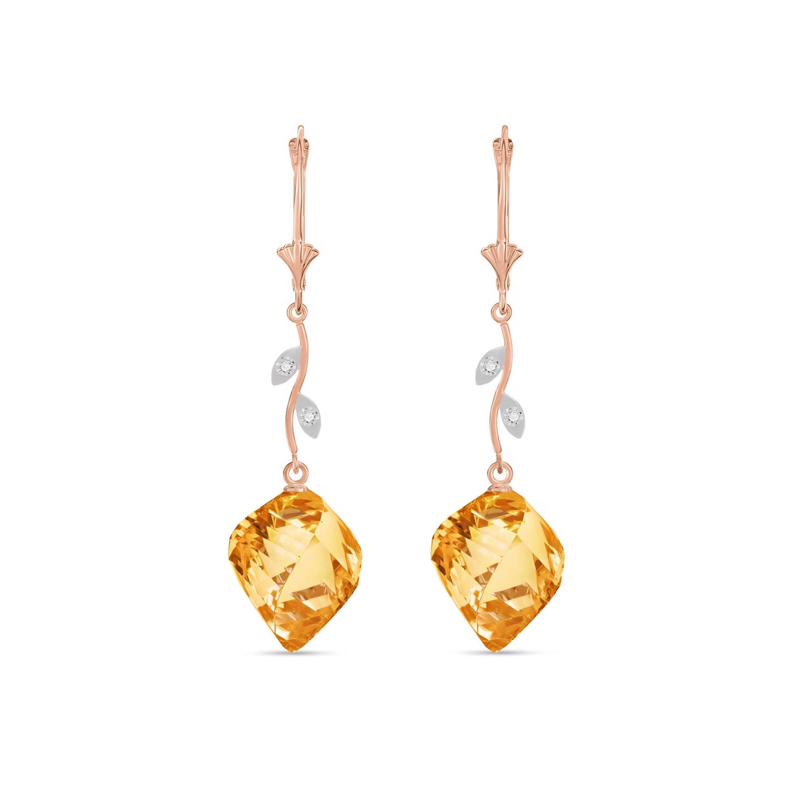 Rose Gold Earrings Green Amethyst 10K — Norina