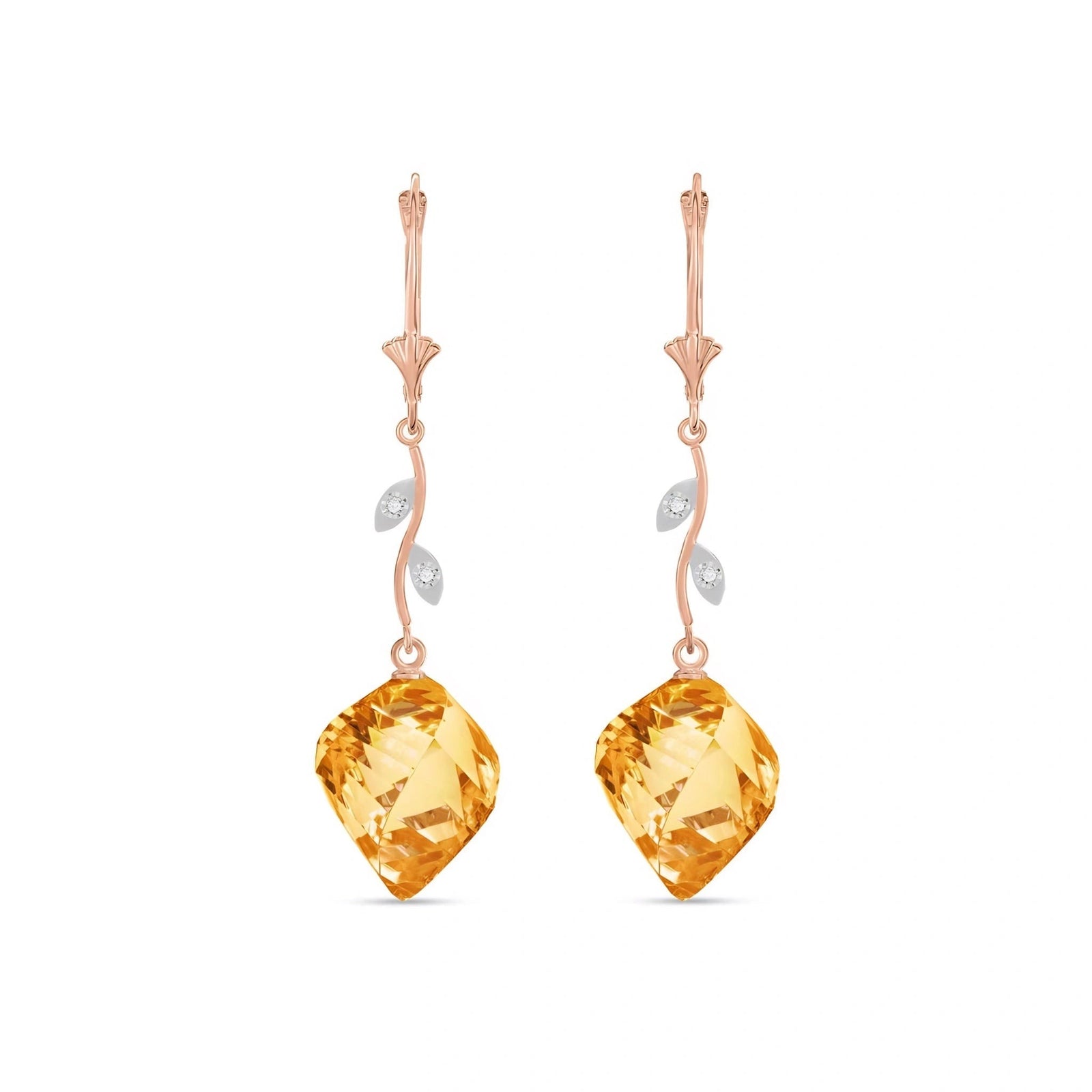 Rose Gold Earrings Citrine 10K — Norina