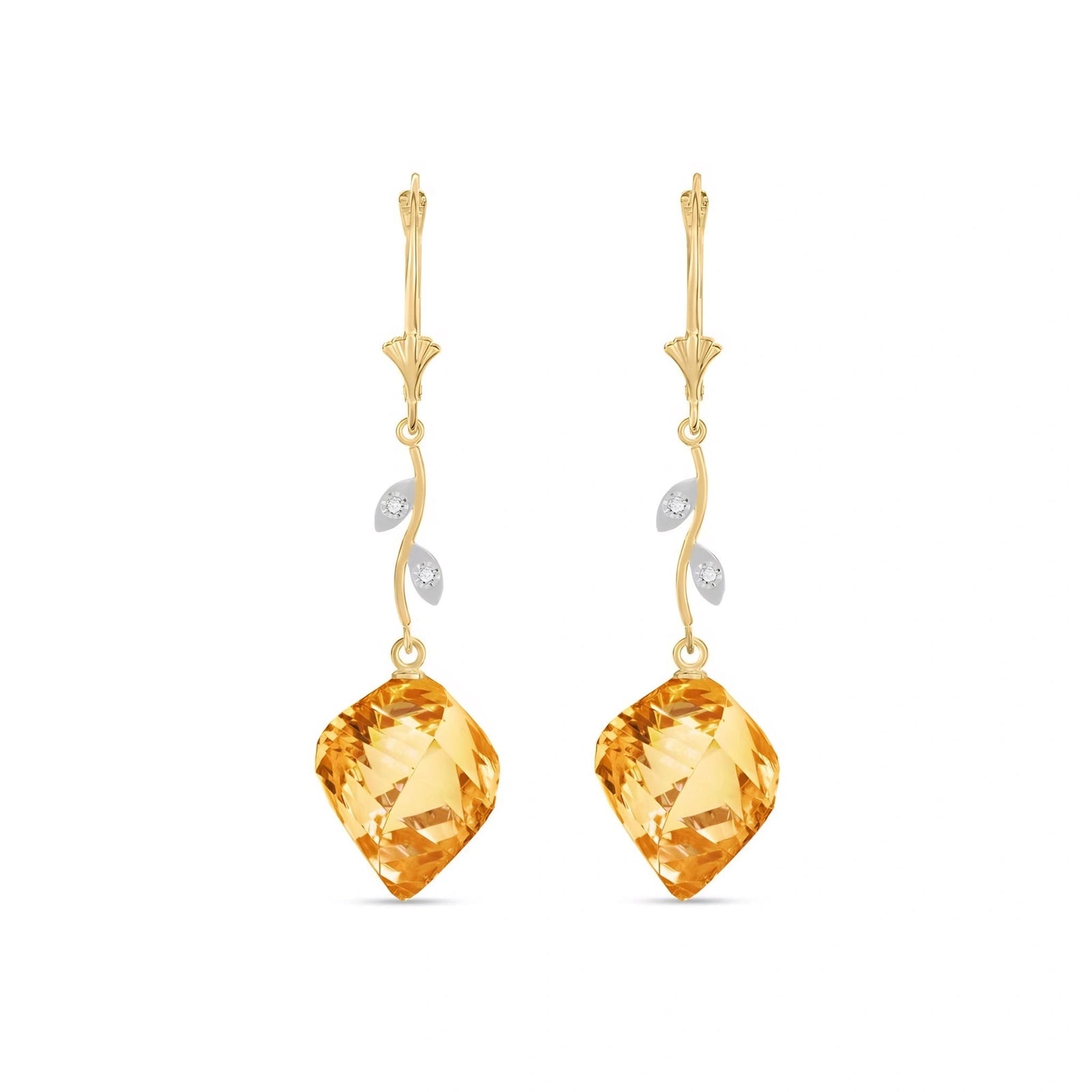 Yellow Gold Earrings Citrine 10K — Norina