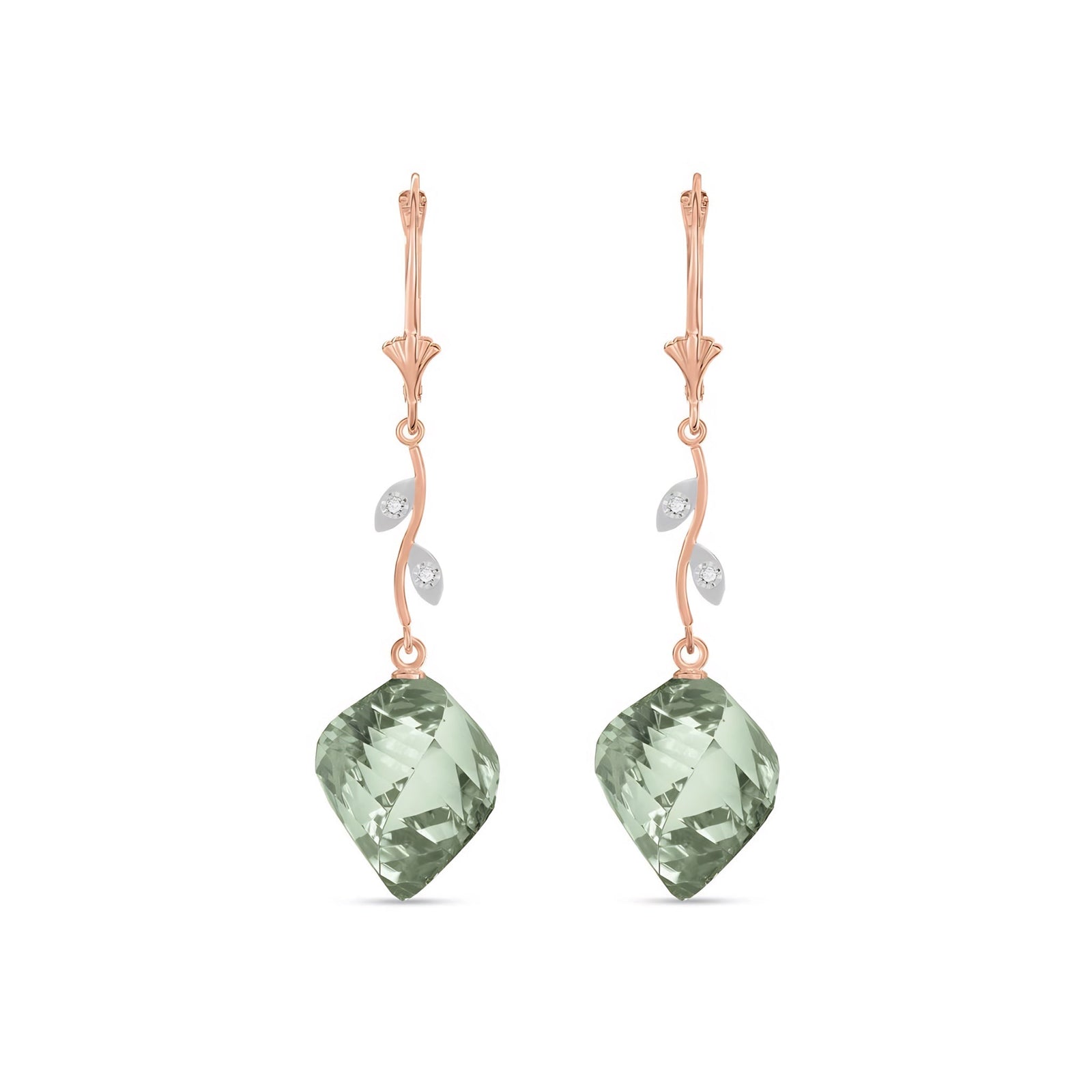 Rose Gold Earrings White Topaz 10K — Norina