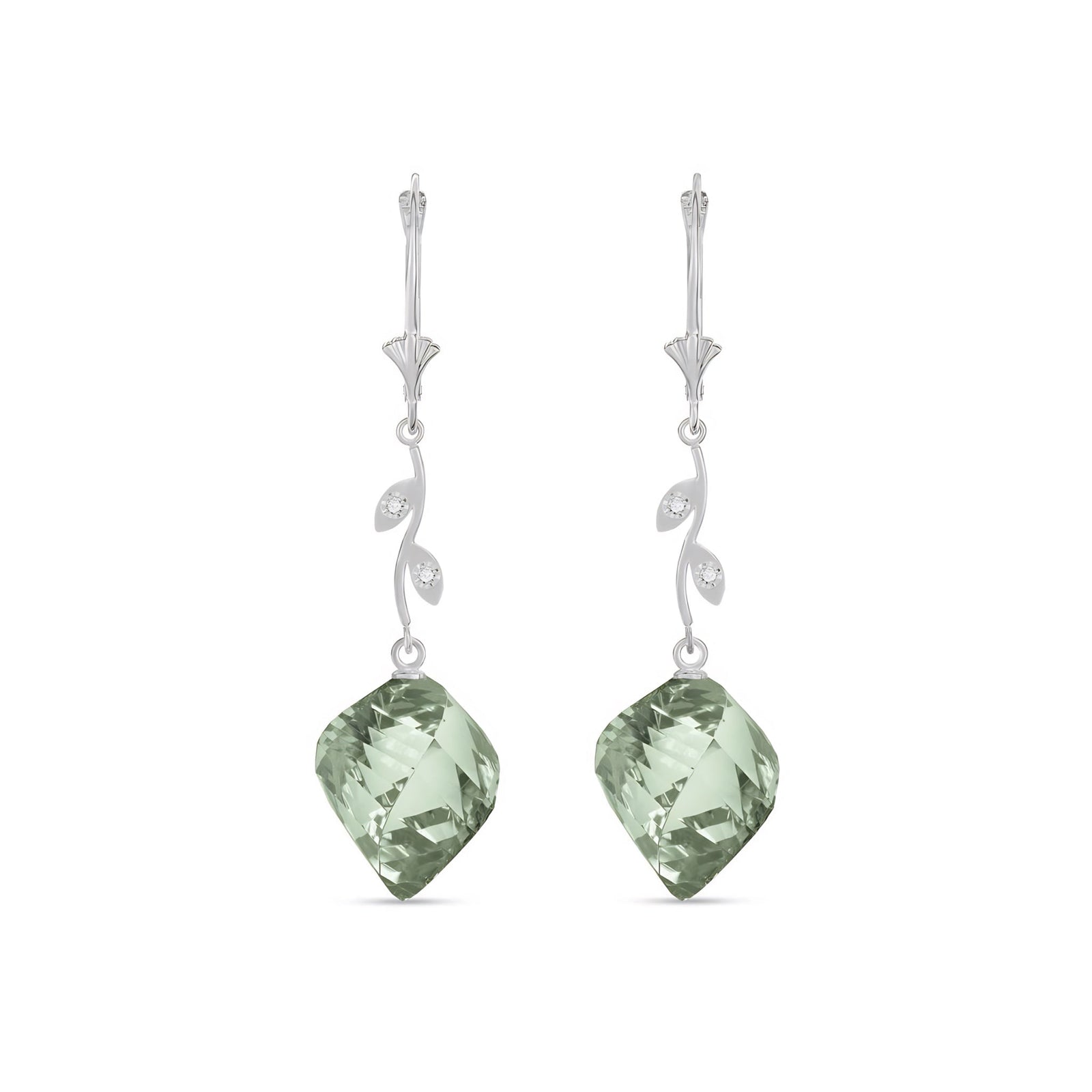 White Gold Earrings White Topaz 10K — Norina