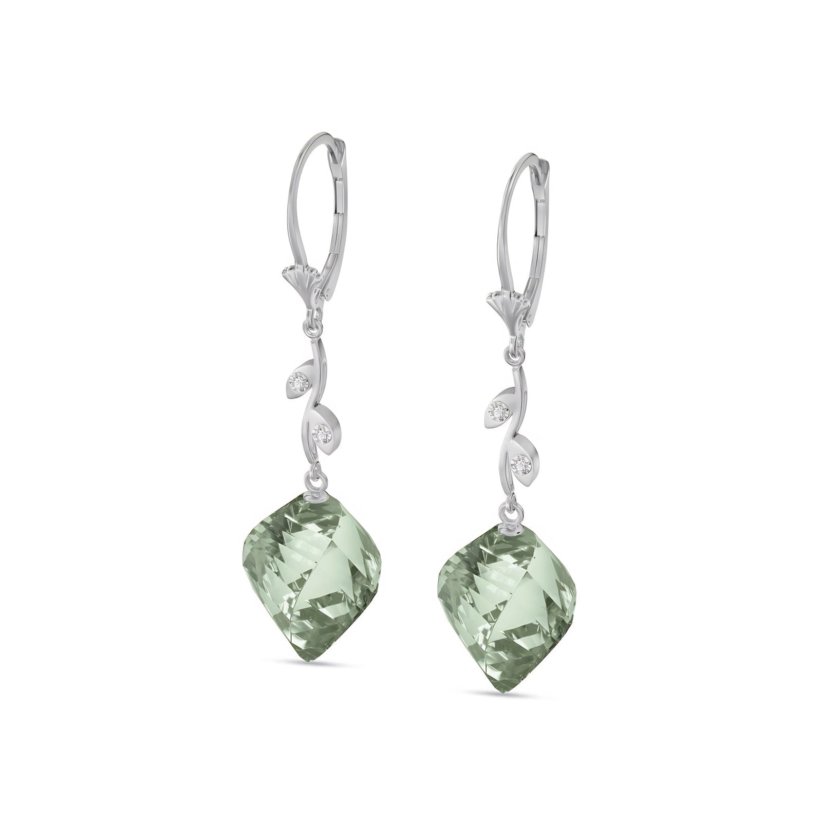 White Gold Earrings White Topaz 10K — Norina