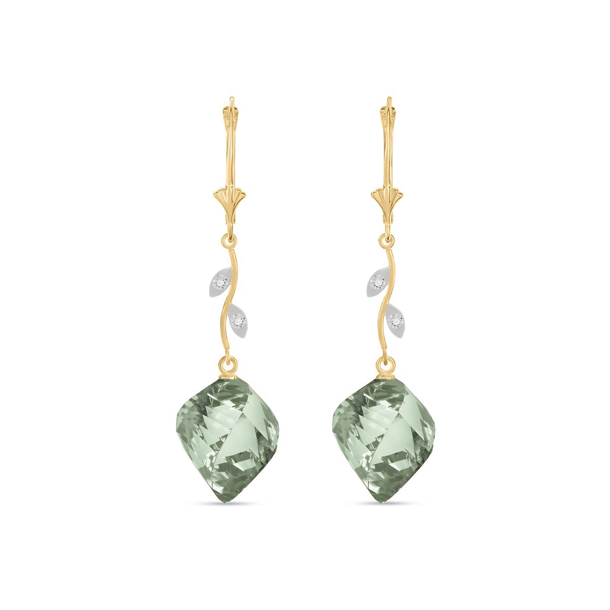 Yellow Gold Earrings White Topaz 10K — Norina