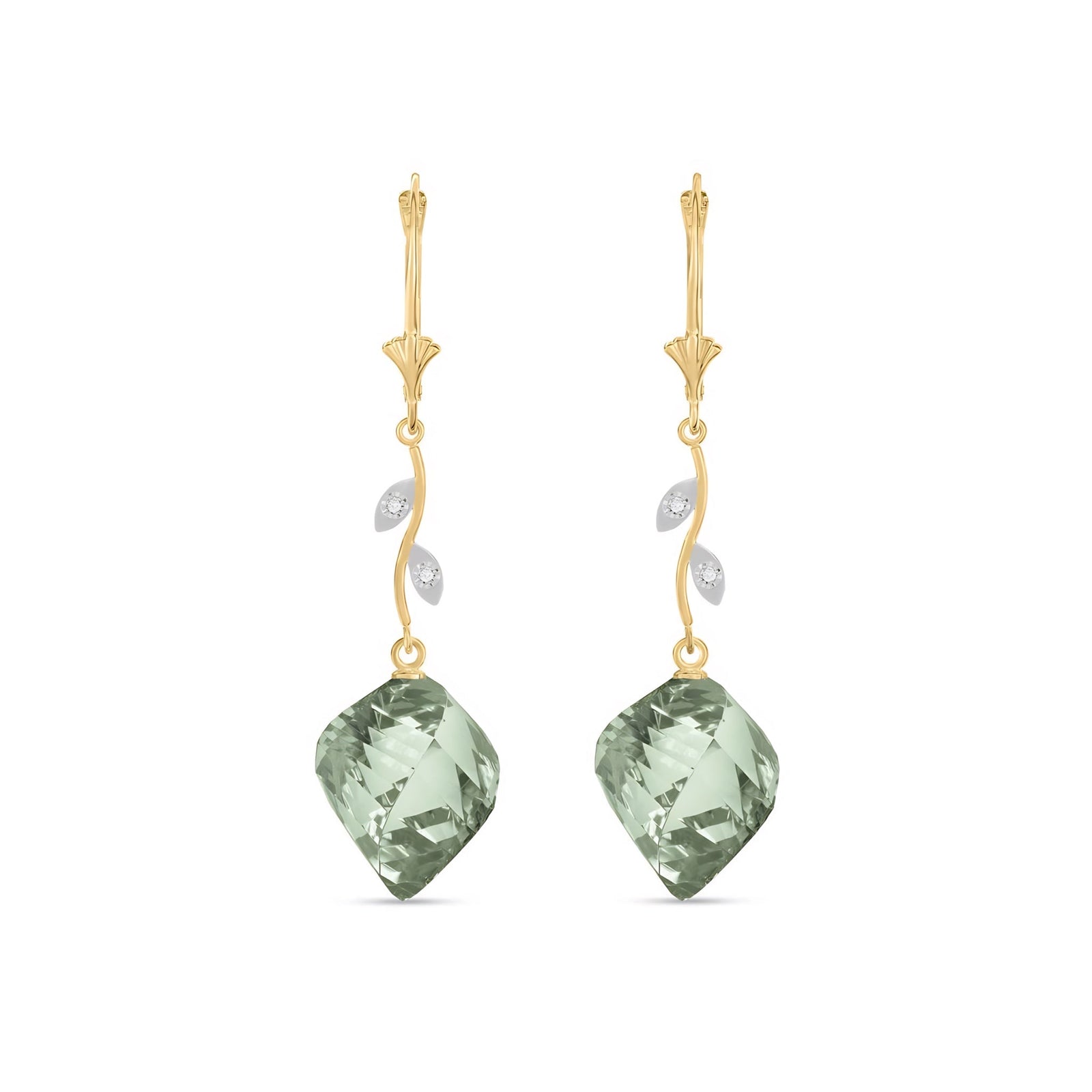 Yellow Gold Earrings White Topaz 10K — Norina