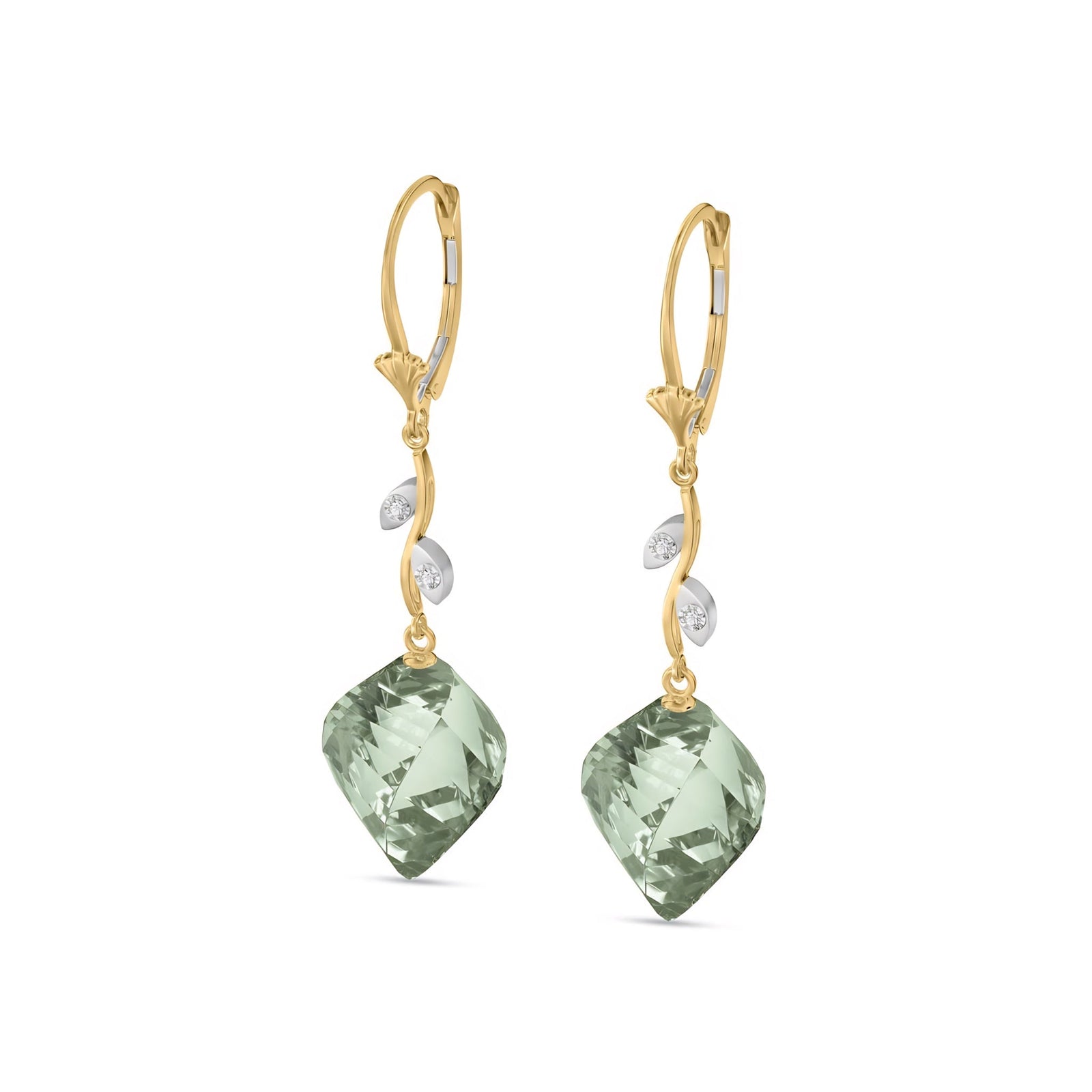 Yellow Gold Earrings White Topaz 10K — Norina