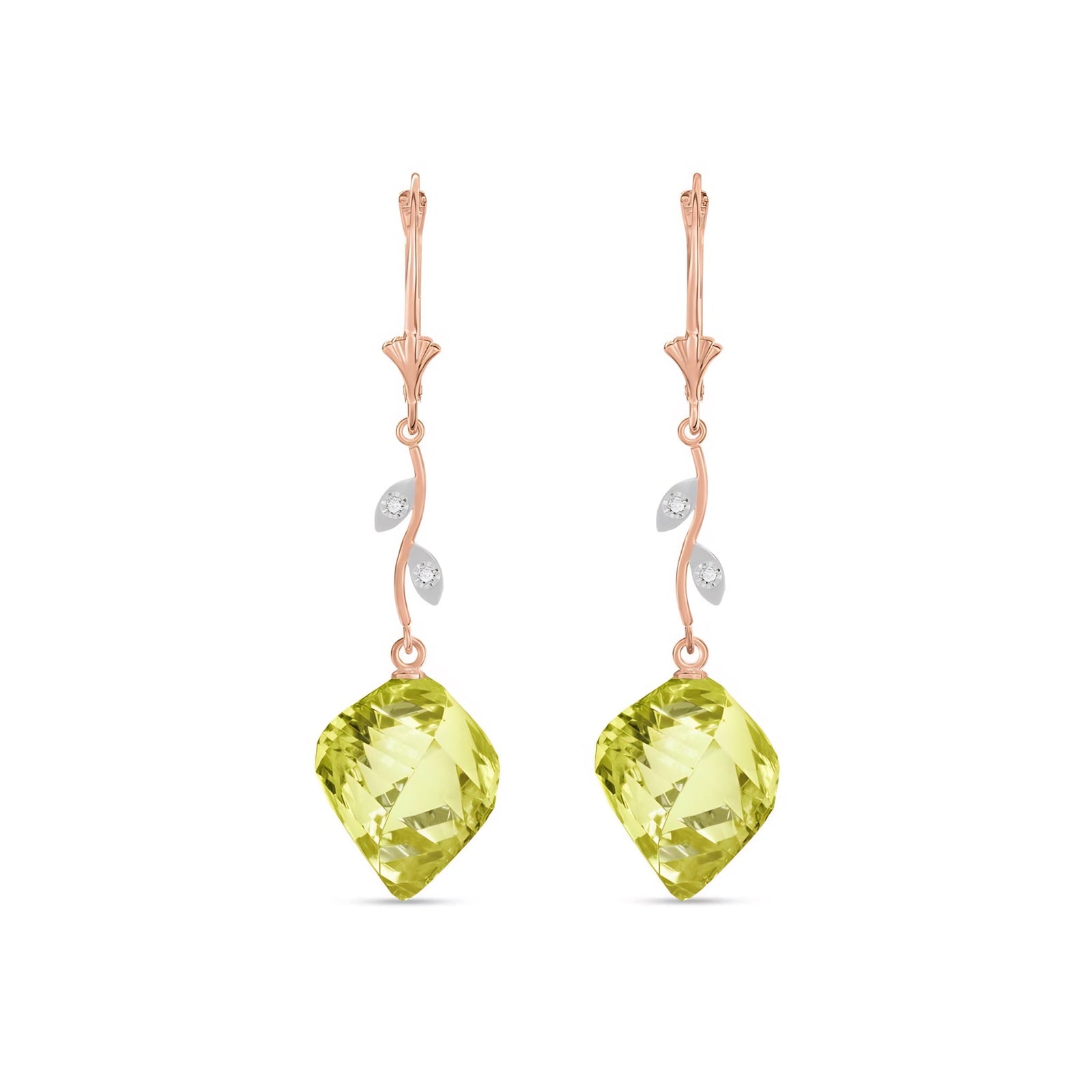 Rose Gold Earrings Lemon Quartz 10K — Norina