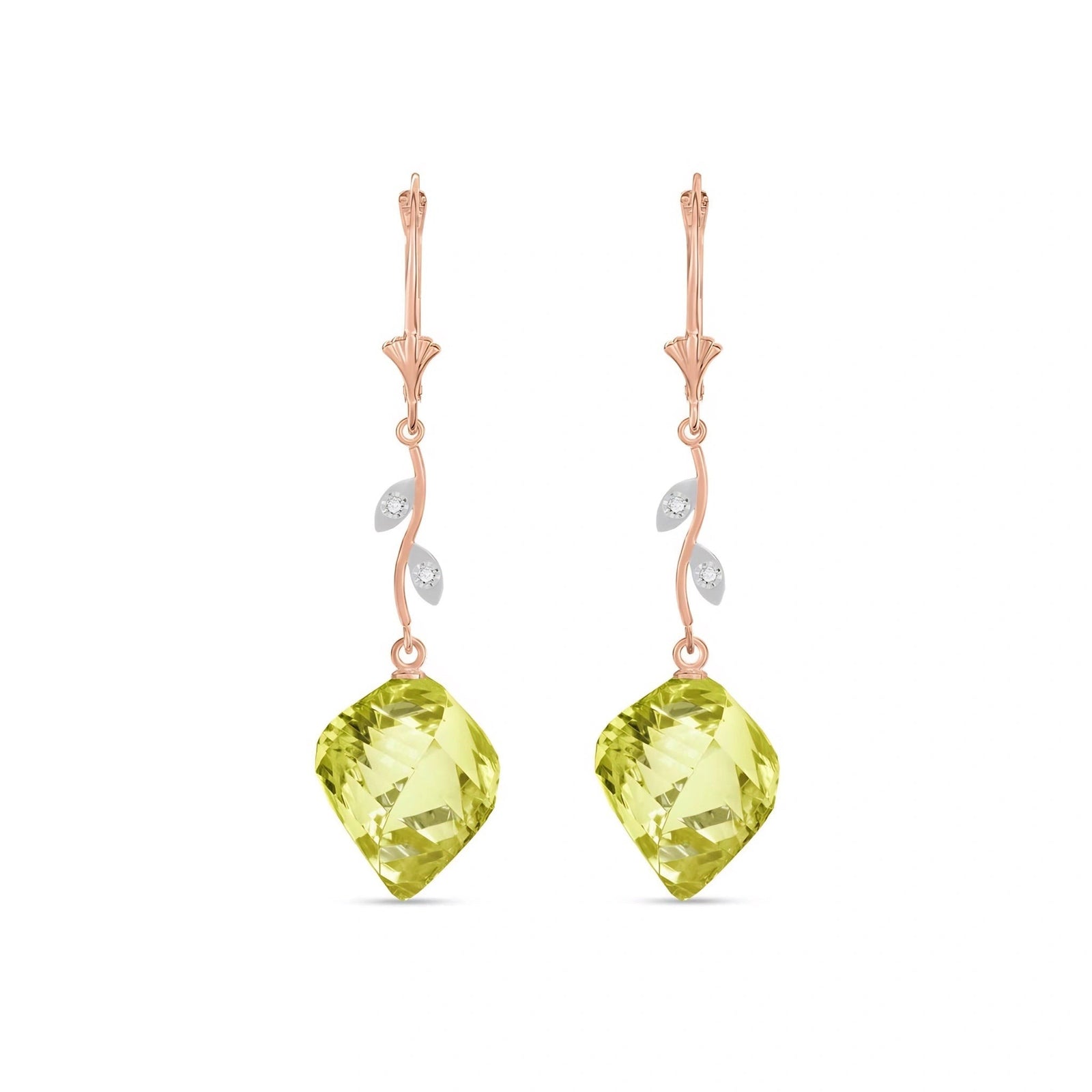 Rose Gold Earrings Lemon Quartz 10K — Norina