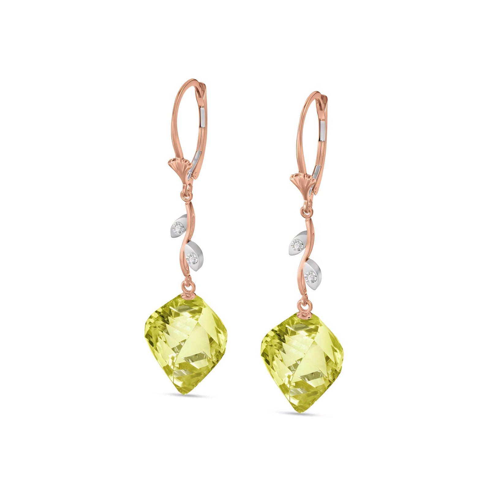 Rose Gold Earrings Lemon Quartz 10K — Norina