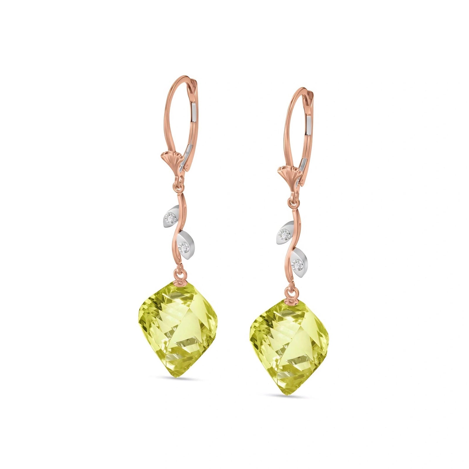 Rose Gold Earrings Lemon Quartz 10K — Norina