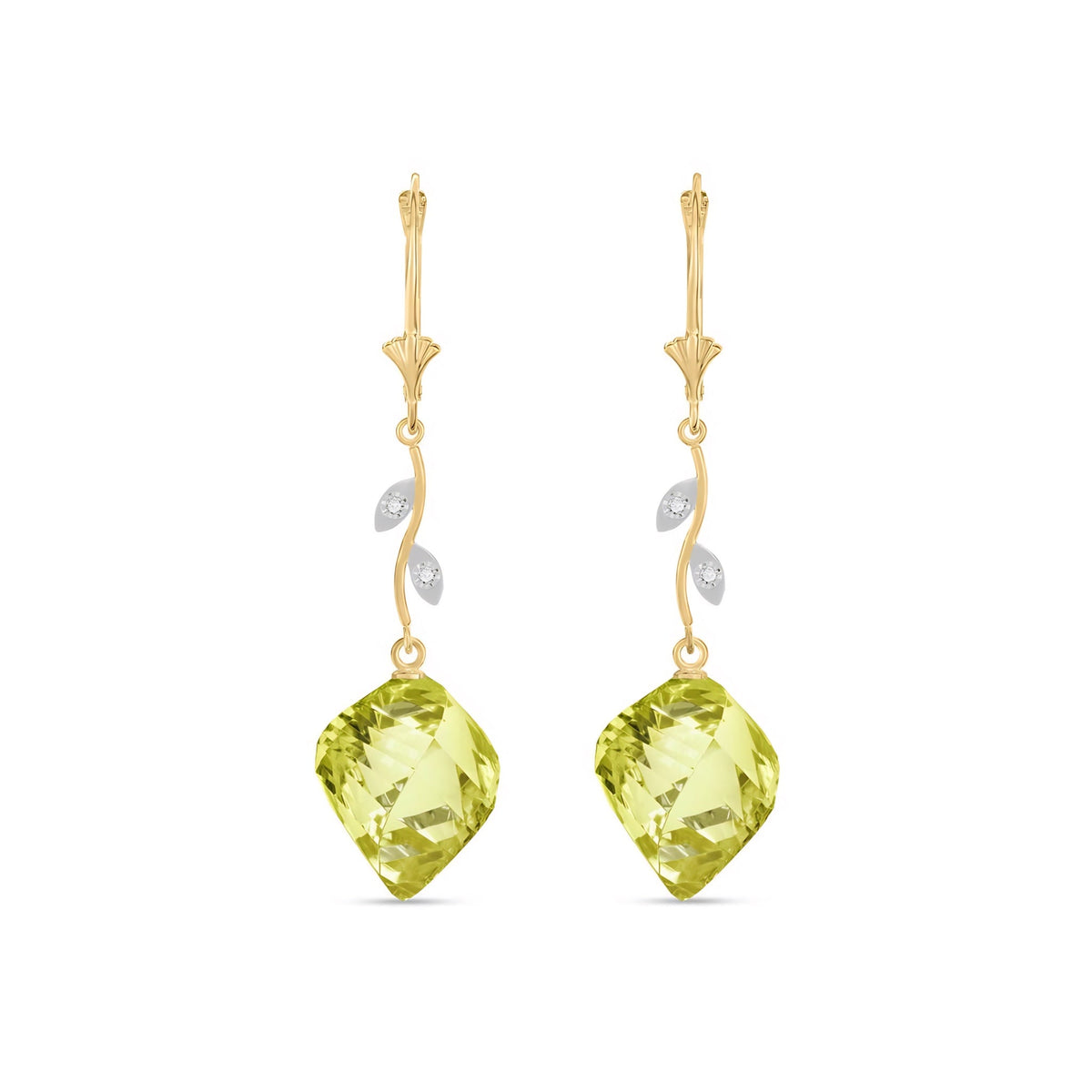 Yellow Gold Earrings Lemon Quartz 10K — Norina