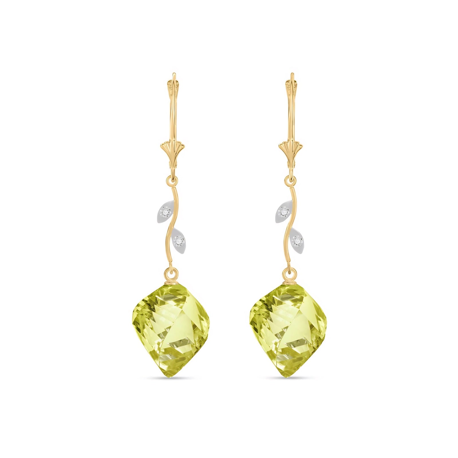 Yellow Gold Earrings Lemon Quartz 10K — Norina