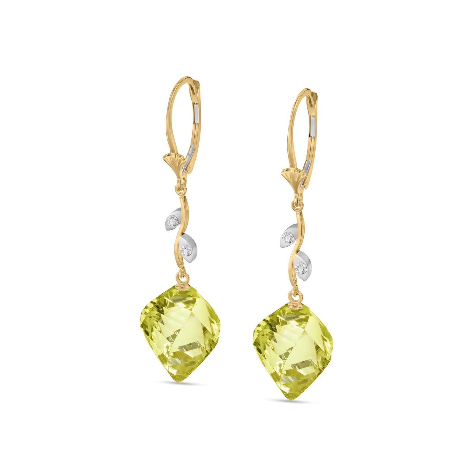 Yellow Gold Earrings Lemon Quartz 10K — Norina