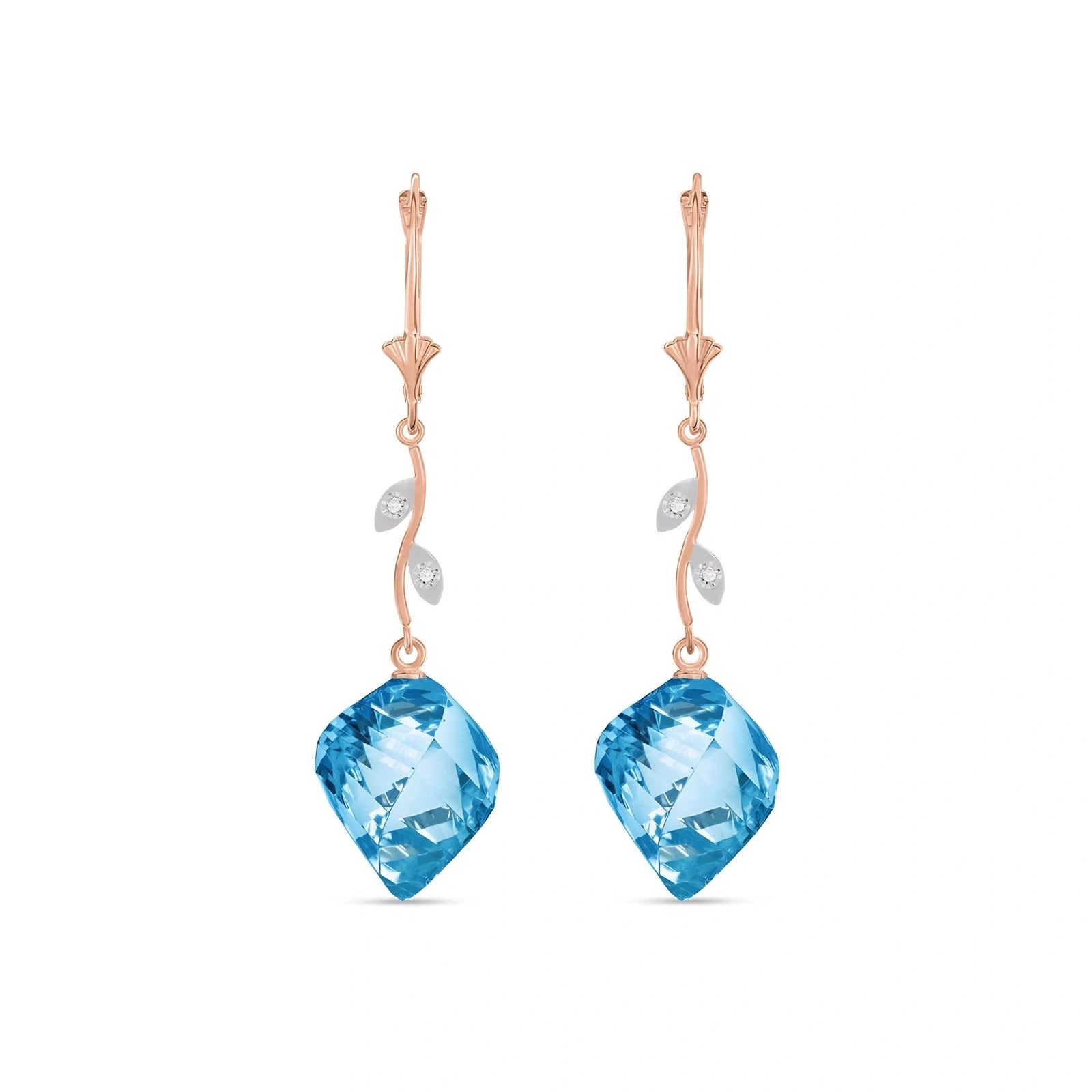 Rose Gold Earrings Blue Topaz 10K — Norina