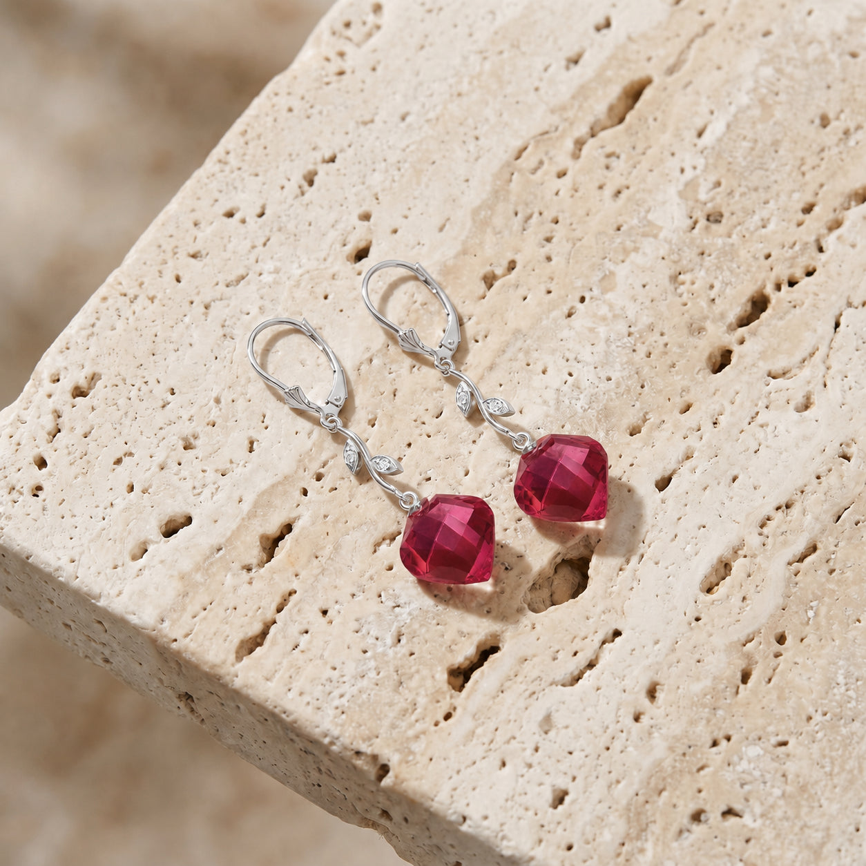 White Gold Earrings Blue Topaz 10K — Norina