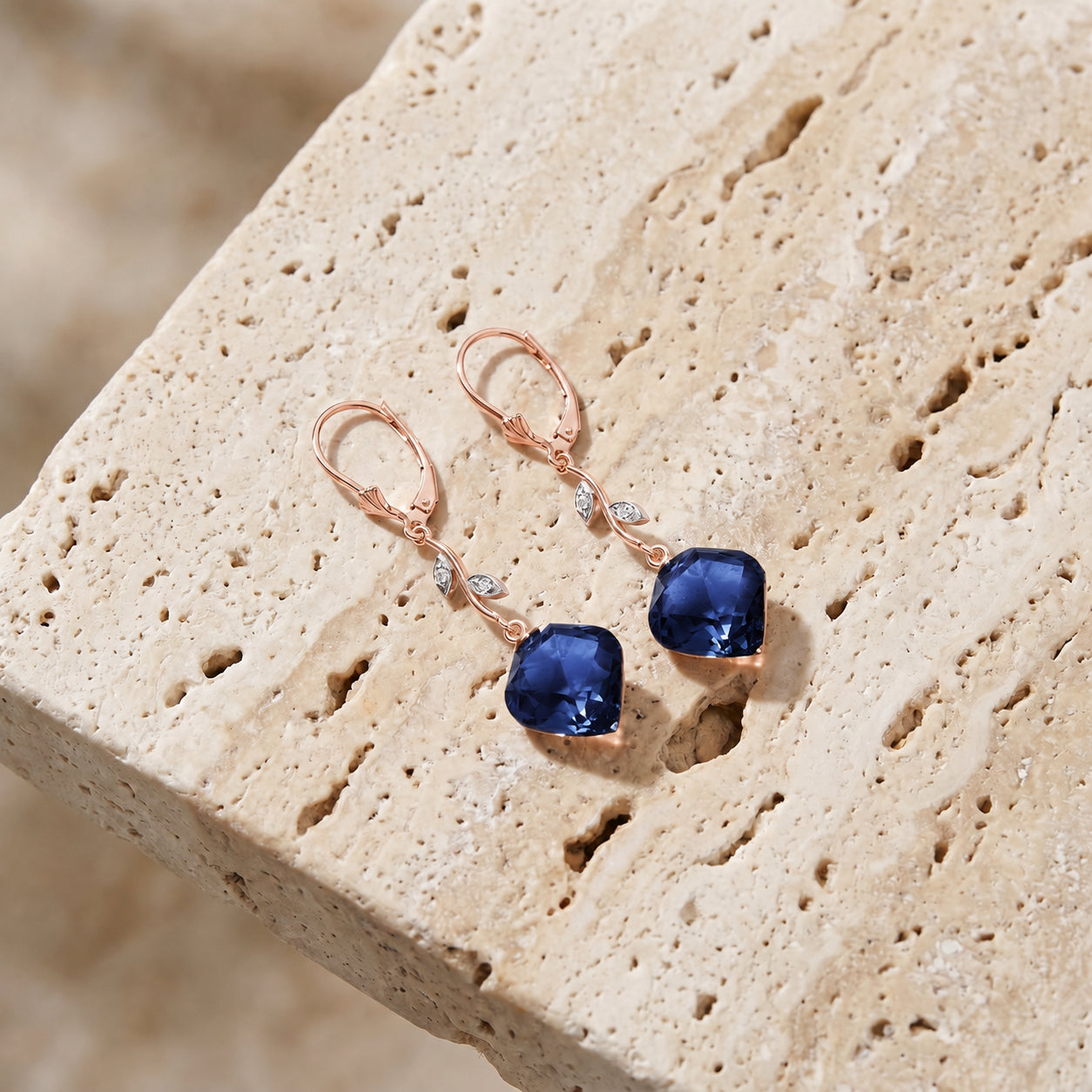 Rose Gold Earrings Ruby 10K — Norina