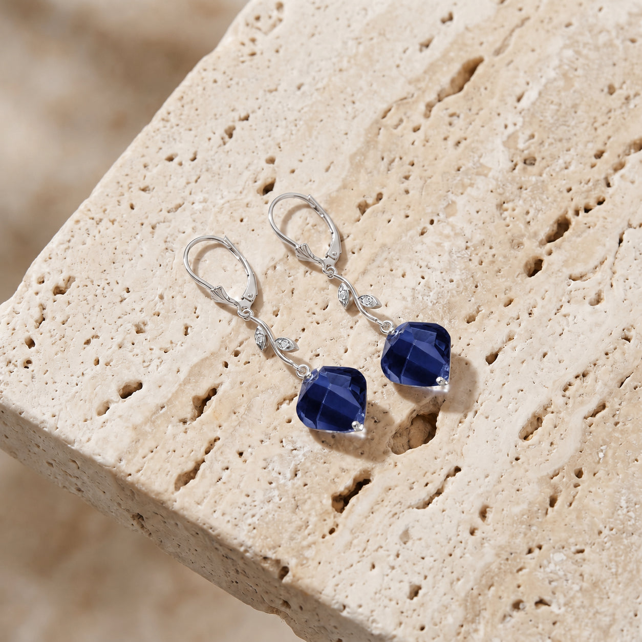 White Gold Earrings Ruby 10K — Norina