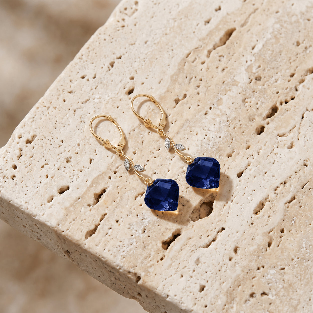 Yellow Gold Earrings Ruby 10K — Norina