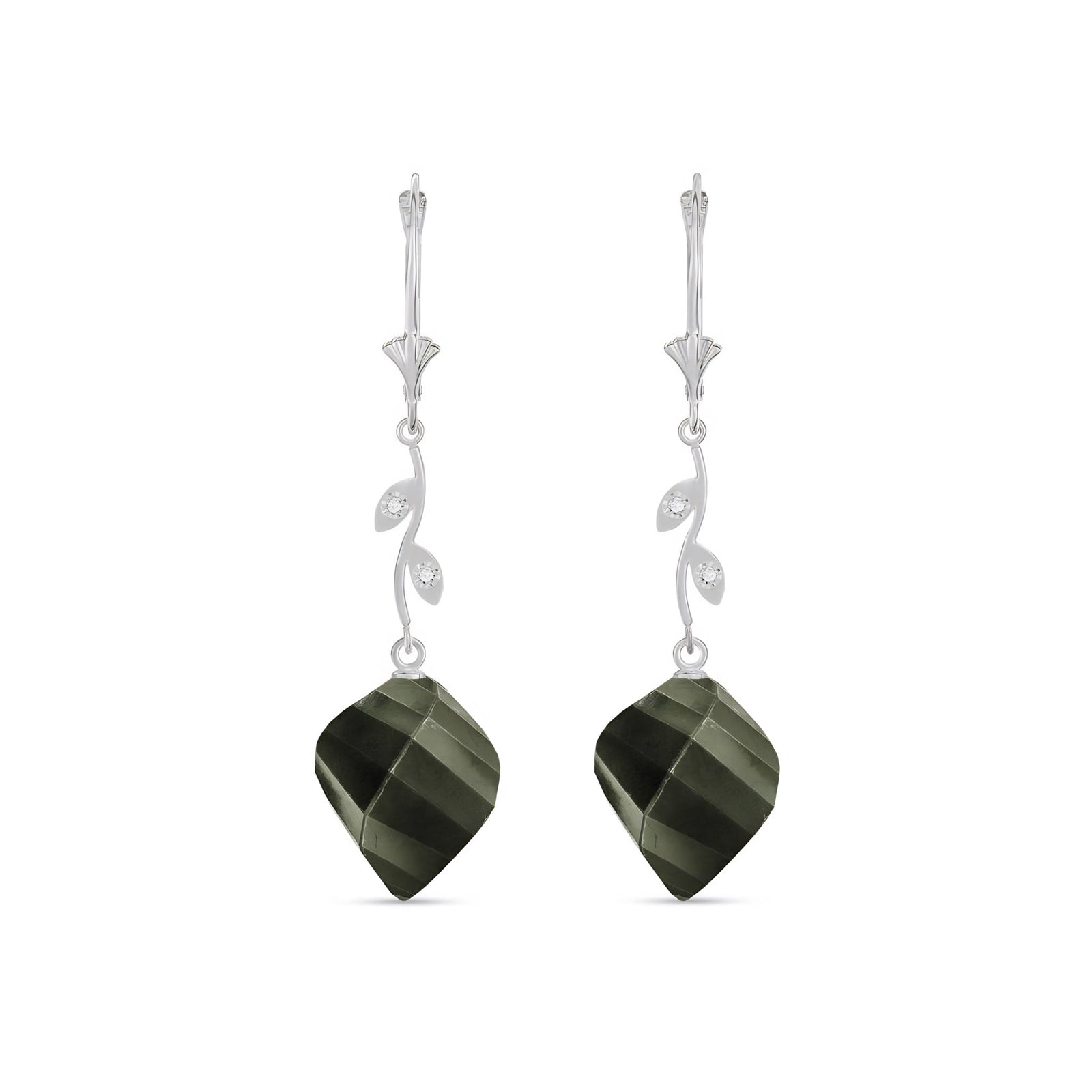 White Gold Earrings Sapphire 10K — Norina