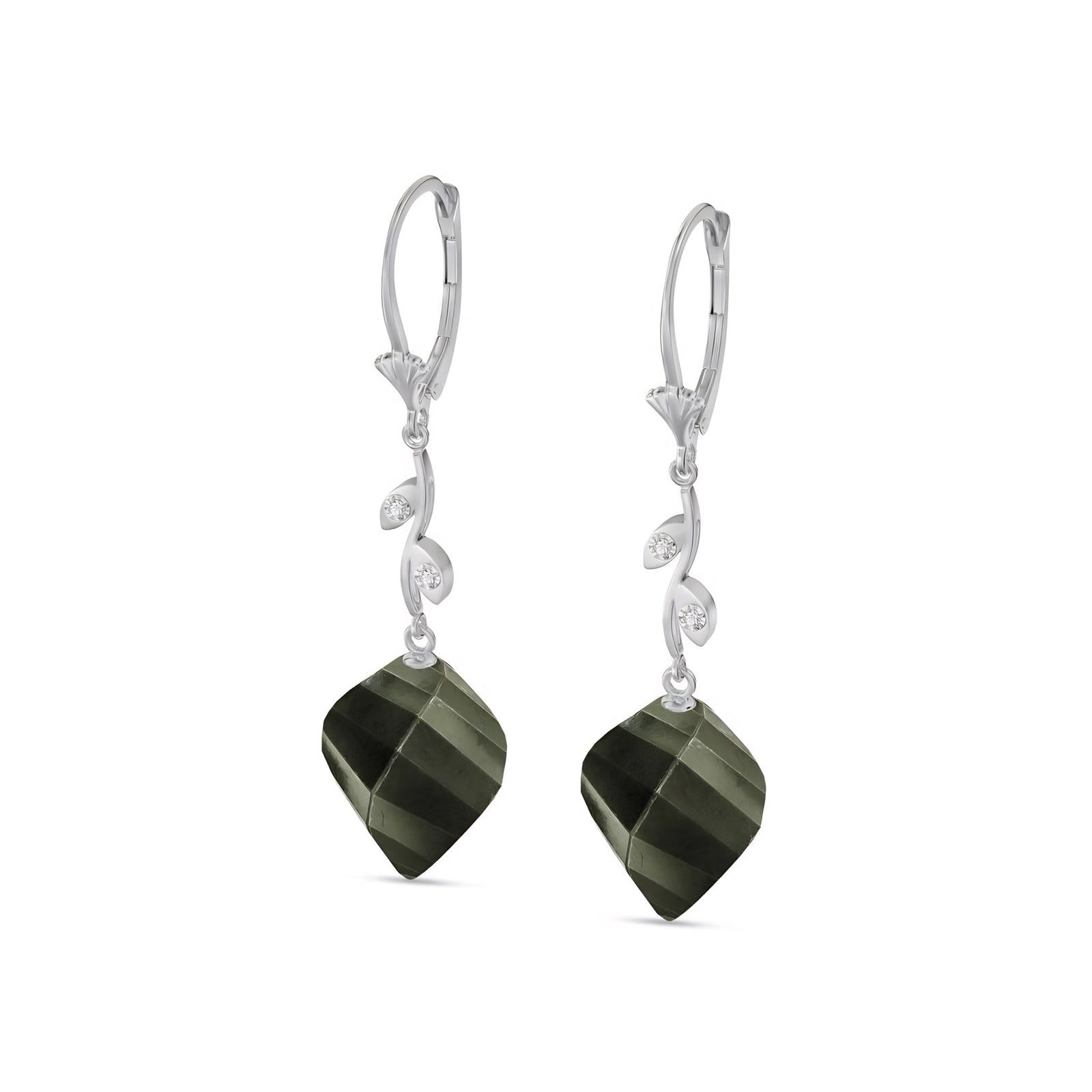 White Gold Earrings Sapphire 10K — Norina