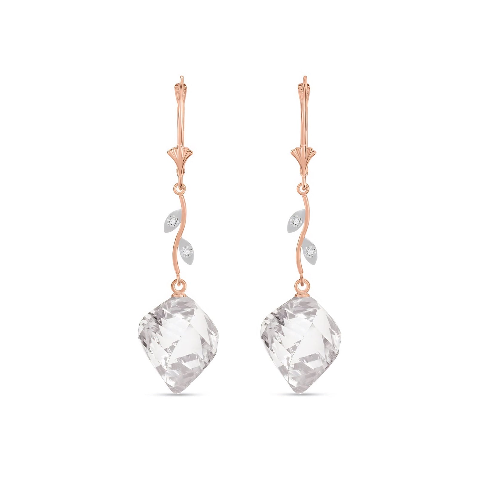 Rose Gold Earrings Emerald 10K — Norina