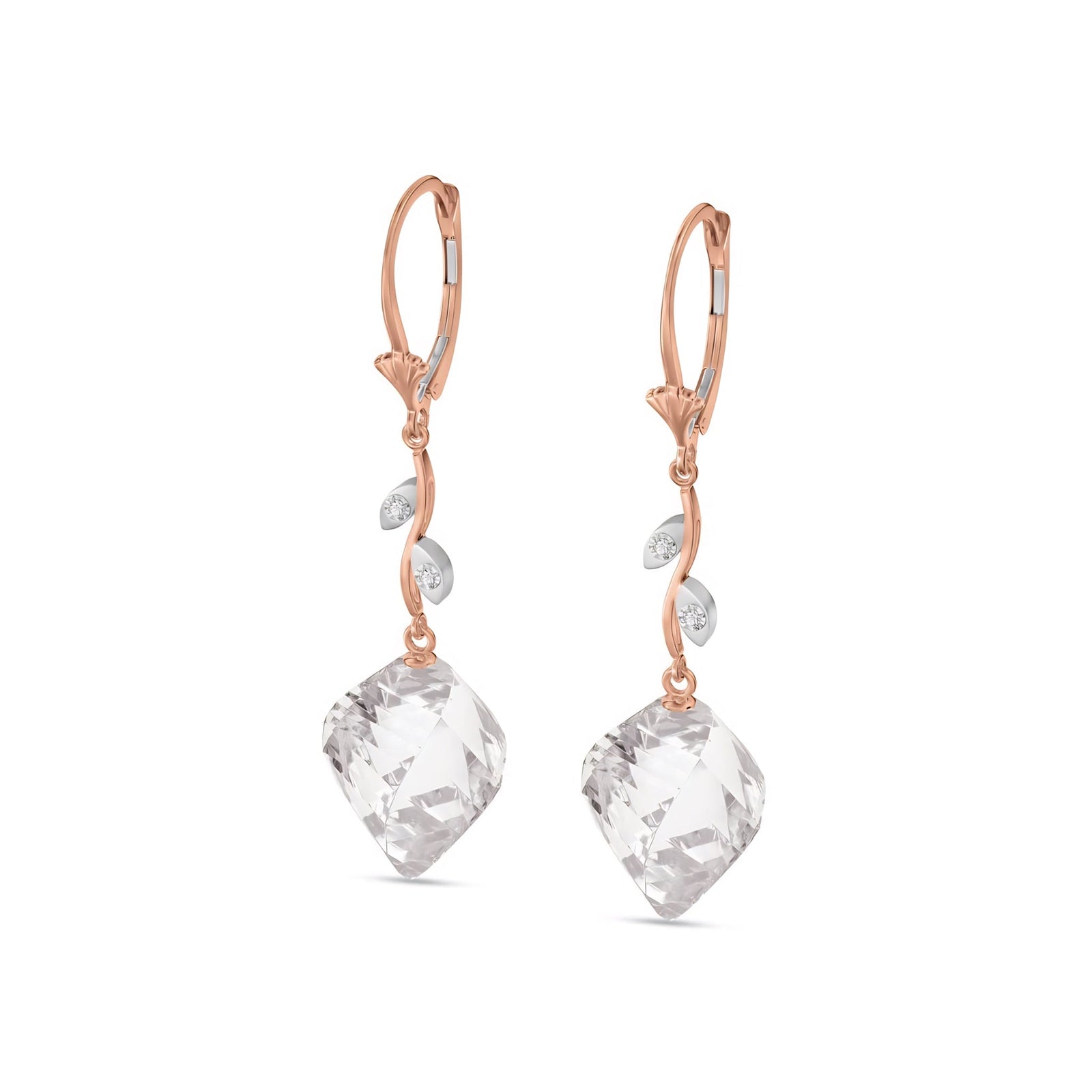 Rose Gold Earrings Emerald 10K — Norina