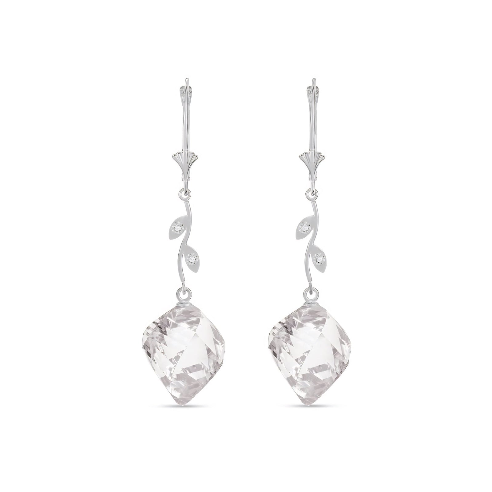 White Gold Earrings Emerald 10K — Norina