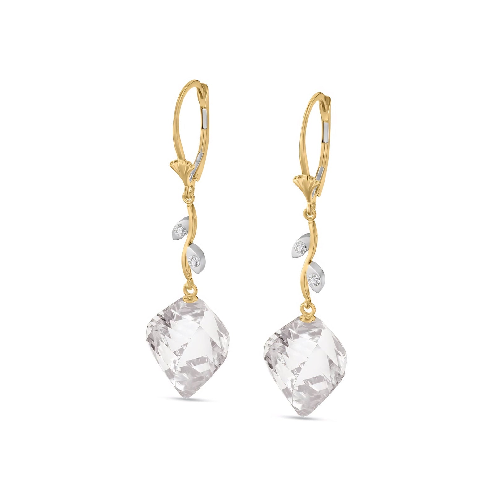 Yellow Gold Earrings Emerald 10K — Norina