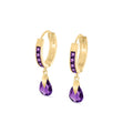Yellow Gold Rose Earrings Amethyst 10K — Calliope