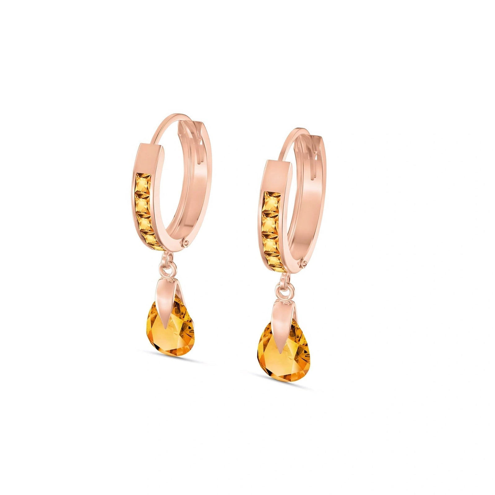Rose Gold Rose Earrings Citrine 10K — Calliope