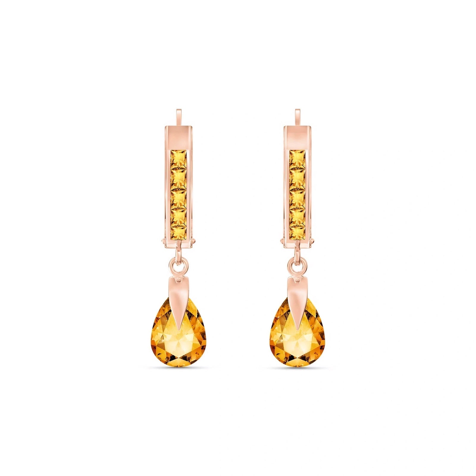 Rose Gold Rose Earrings Citrine 10K — Calliope