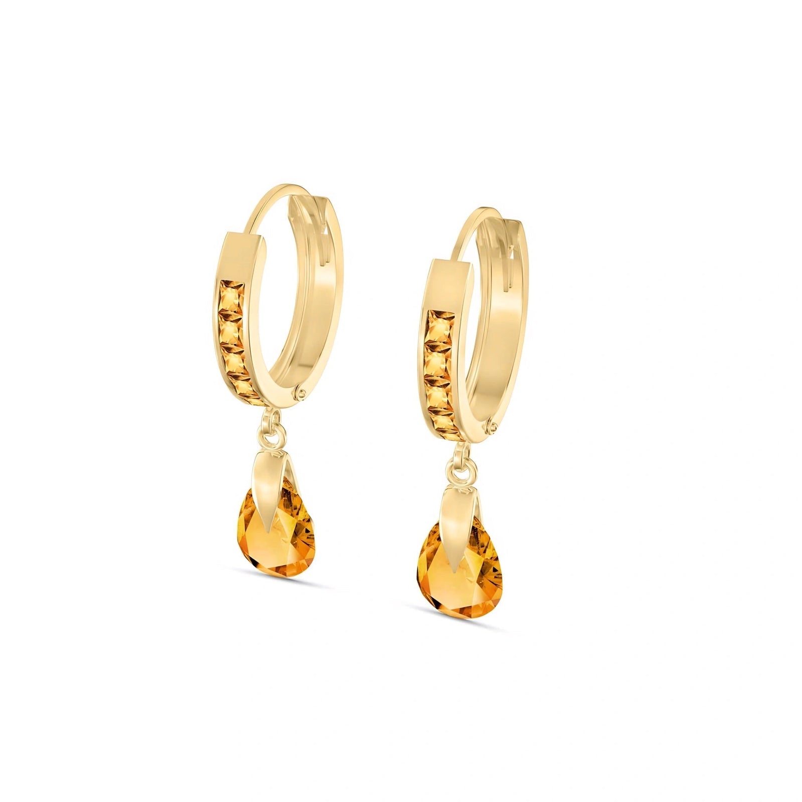 Yellow Gold Rose Earrings Citrine 10K — Calliope