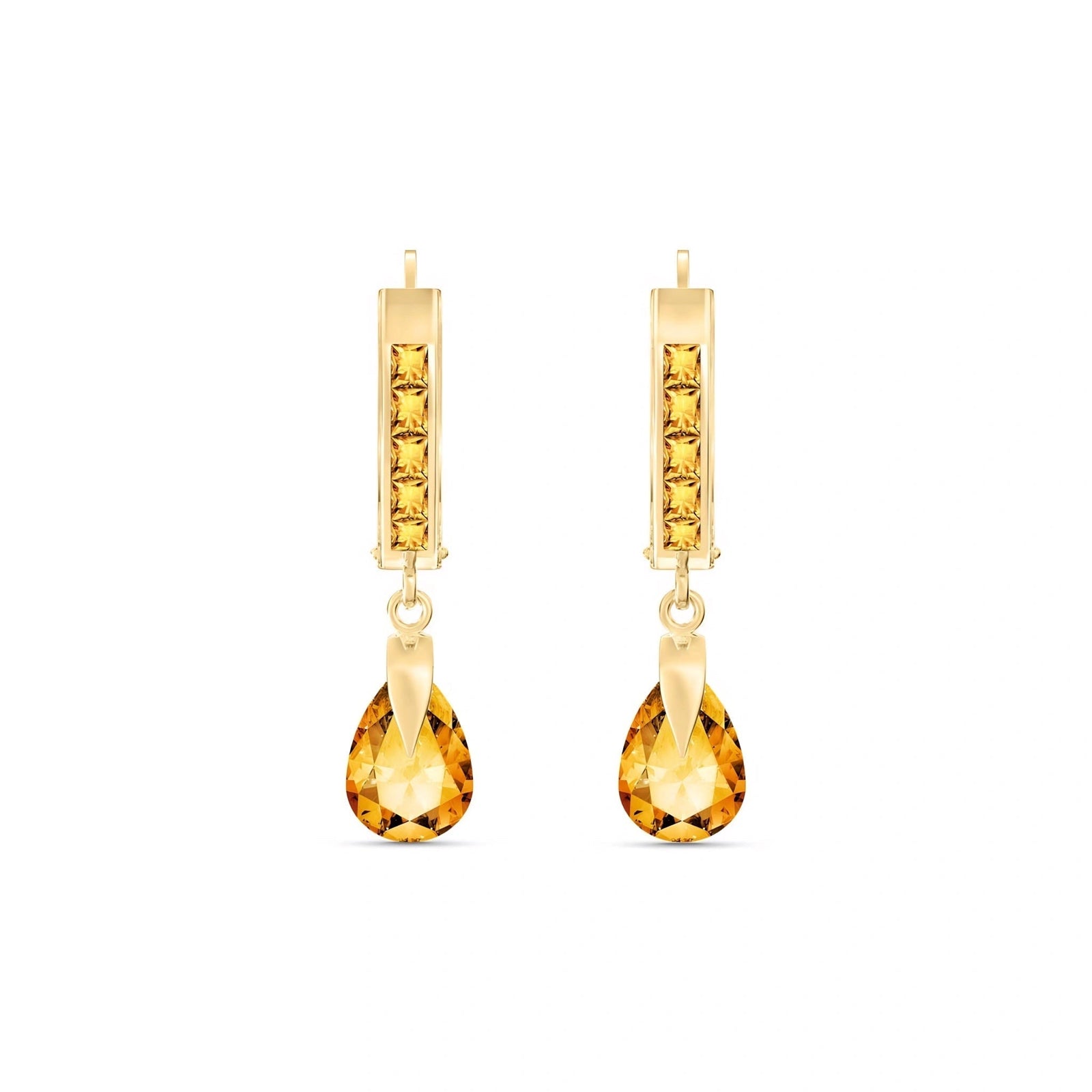Yellow Gold Rose Earrings Citrine 10K — Calliope