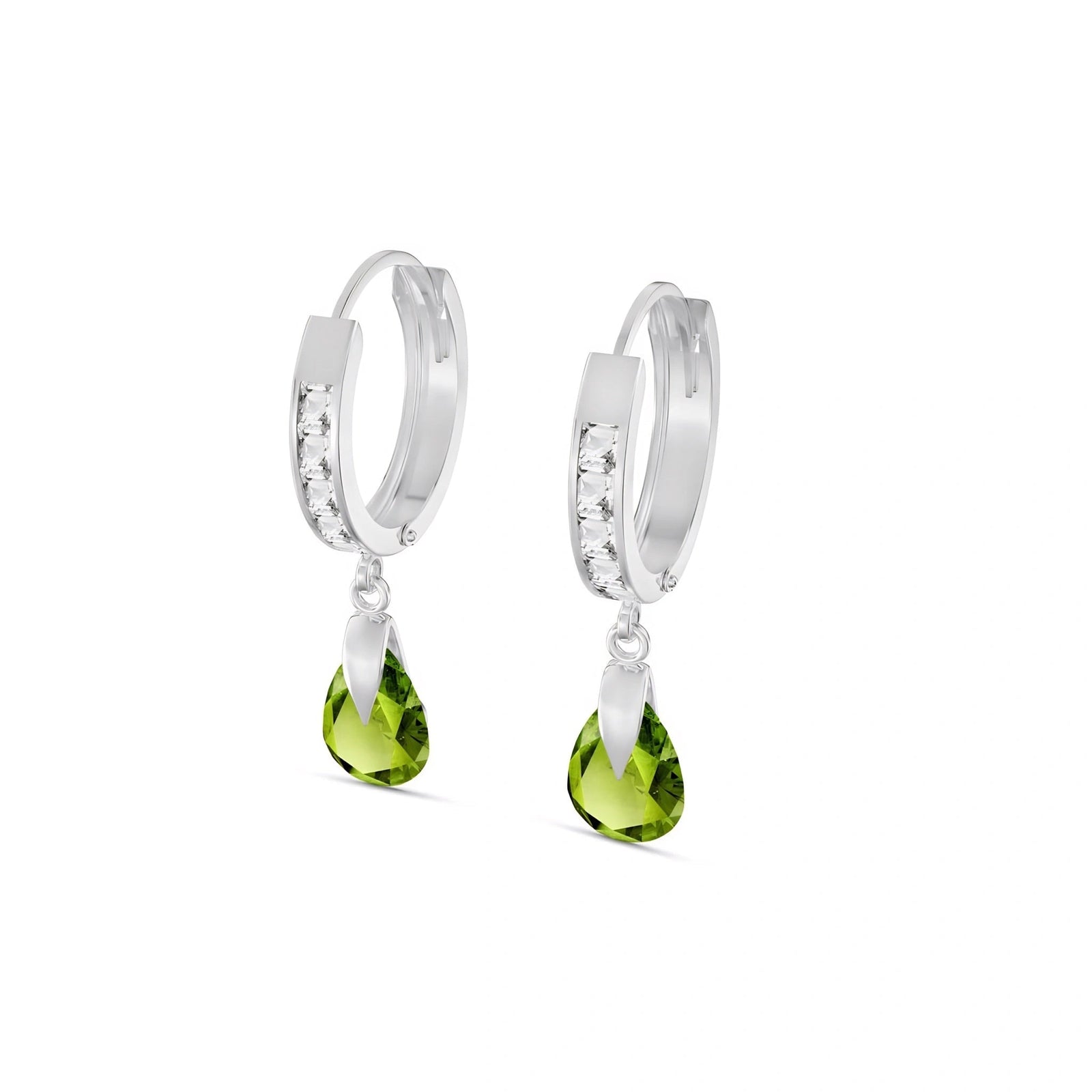 White Gold Rose Earrings White Topaz 10K — Calliope