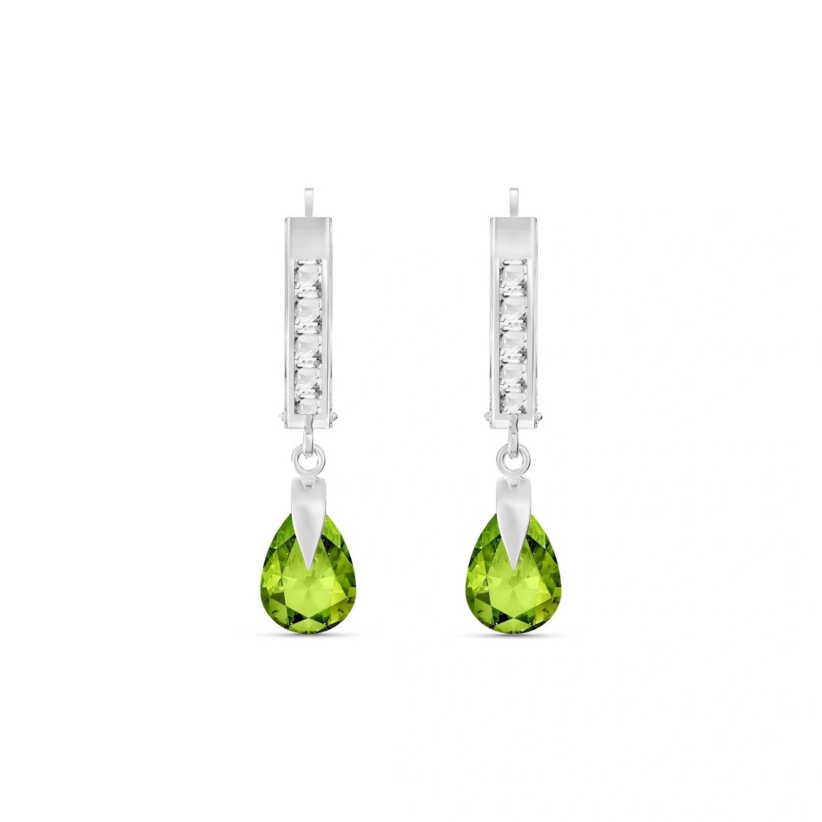 White Gold Rose Earrings White Topaz 10K — Calliope
