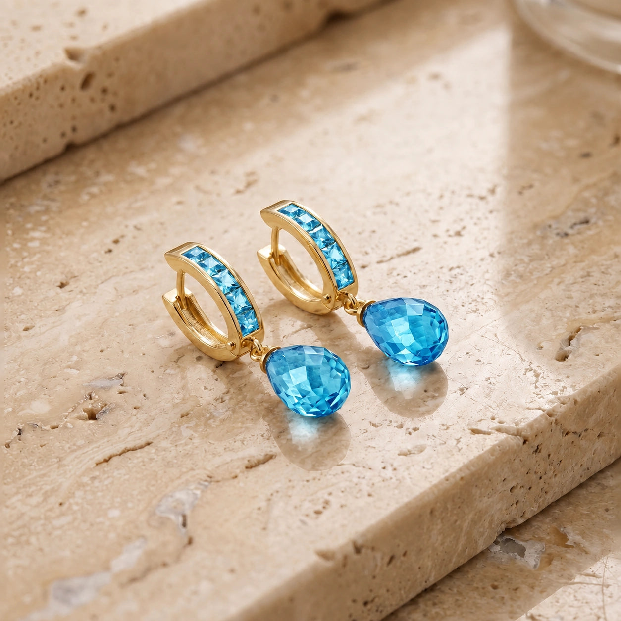 Yellow Gold Blue Topaz — Mariaadriana
